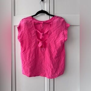 Claudie Pierlot Paris 100% Silk Tie-Bow Open pink Back Blouse | Early 2010s